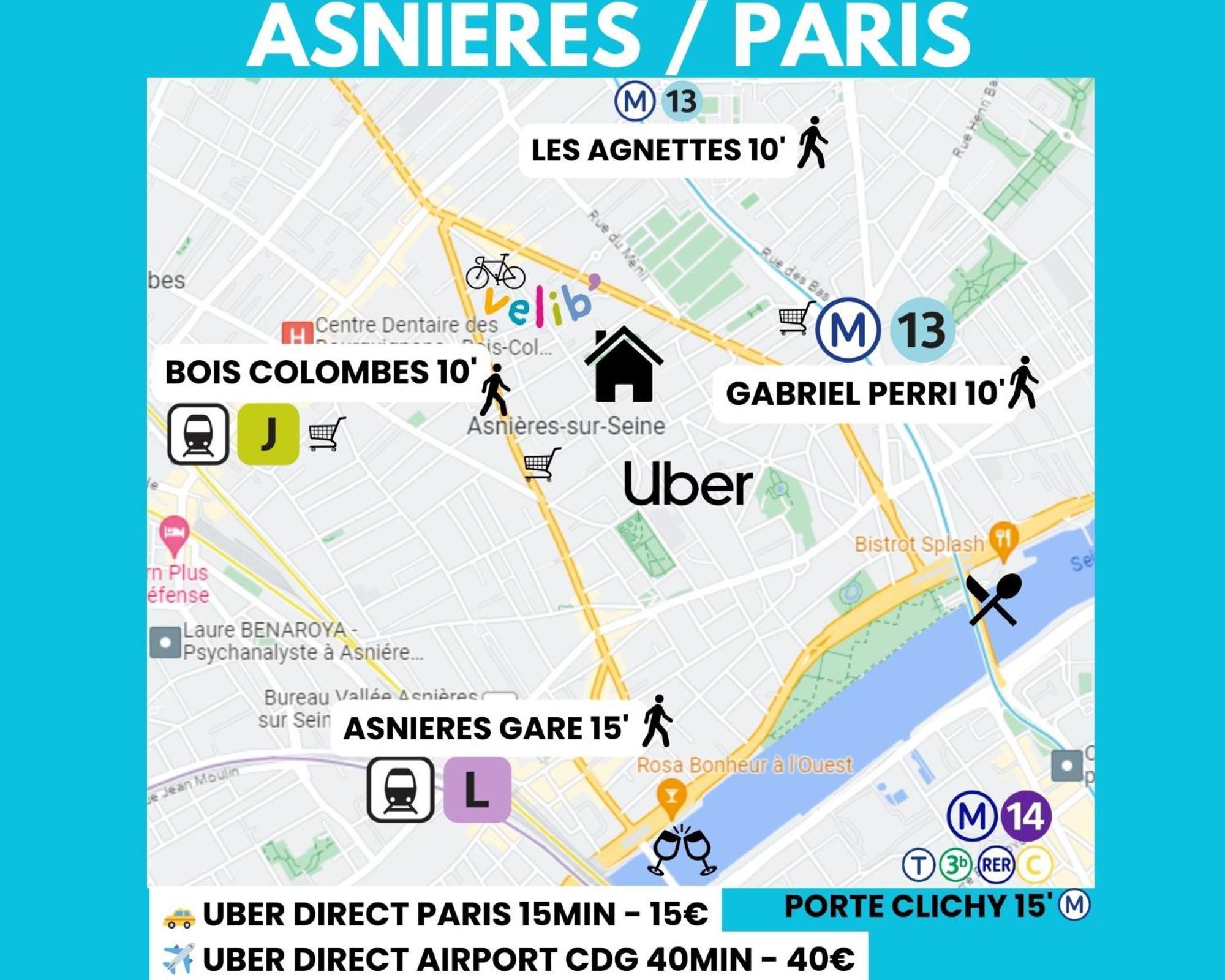 Le Vuitton Asnieres - 2 Pieces A 15 Min De Paris Asnières Exterior foto